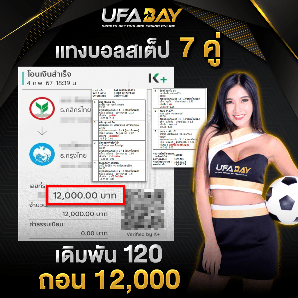 แทงบอลสเต็ป 7 คู่กินเต็มที่ UFABET